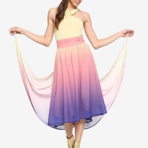 RARE Padme Lake Ombre Halter Dress w/Capelet